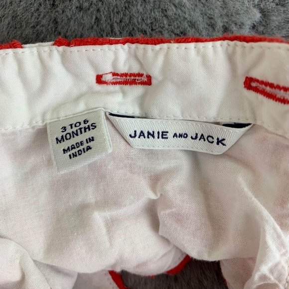 Janie and Jack Red Eyelet Lace Romper - 3-6 months - Picture 5 of 5